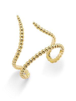 Jules Smith 14k Gold-plated Ridged Madrid Cuff Bracelet