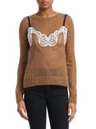 No. 21 Layered Camisole Mohair-blend Sweater