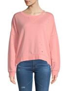 Betsey Johnson Performance Slit And Distressed Pullover