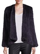 H Brand Emily Knitted Rabbit Fur Coat