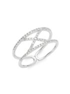 Diana M Jewels 14k White Gold & 0.23 Tcw Diamond Architectural Ring