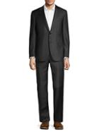 Canali Two-piece Textured Solid Wool Suit