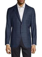 Saks Fifth Avenue Made In Italy Plaid Wool & Silk Jacket