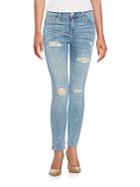 Current/elliott The Stiletto Distressed Cropped Skinny Jeans