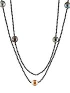 Masako 11-12mm Tahitian Pearl And Spinel Endless Necklace