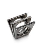 Vita Fede Geo Triple Swarovski Crystal Ring/gunmetal-tone