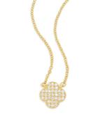 Freida Rothman Pave Clover Sterling Silver & 14k Gold Vermeil Pendant Necklace