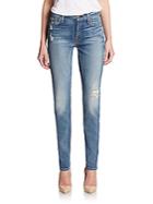 7 For All Mankind The High Waist Distressed Skinny Jeans