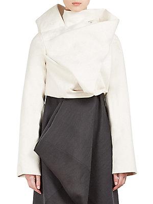 Rick Owens Funnel Drape Neck Cropped Top