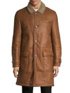 Brunello Cucinelli Shearling-trimmed Leather Longline Coat