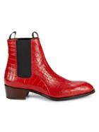 Giuseppe Zanotti Croc-embossed Leather Chelsea Boots