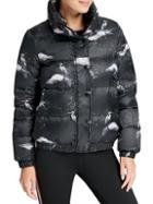 Dkny Sport Printed Stand Collar Puffer Jacket