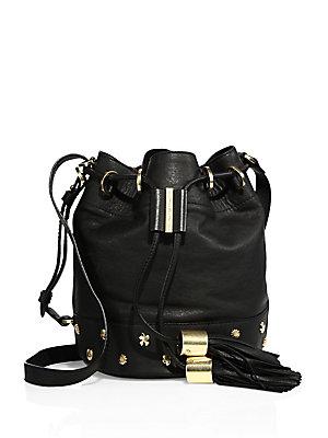 See By Chlo Vicki Charm Small Leather Bucket Bag