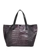 Vince Croc-embossed Leather Tote