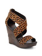 Diane Von Furstenberg Leopard-print Calf Hair Wedge Sandals