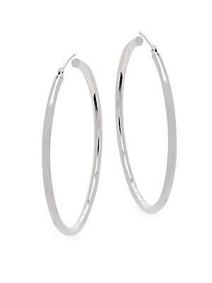 Saks Fifth Avenue 14k White Gold Hoop Earrings/1.5