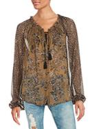 Free People Sheer Floral Blouse