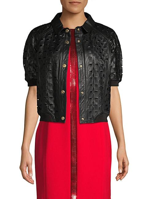 Versace Jeans Perforated Leather Jacket