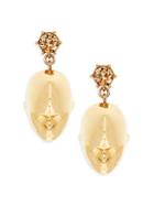 Burberry Goldtone & Crystal Doll Head Drop Earrings
