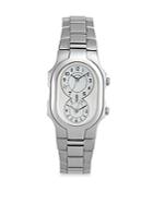 Philip Stein Rectangular Mother-of-pearl Band Watch
