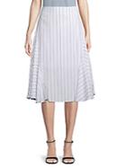 J.o.a. Striped Fit-and-flare Midi Skirt