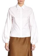 Nina Ricci Bell-sleeve Button-front Blouse