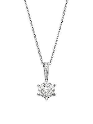 Effy 14k White Gold & Diamond Solitaire Pendant Necklace