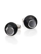 Tateossian Rhodium-plated & Enamel Ufo Cuff Links