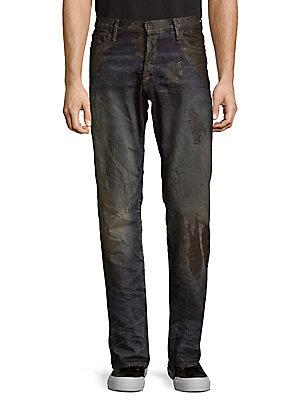 Prps Extracting Partially Distressed Cotton Jeans
