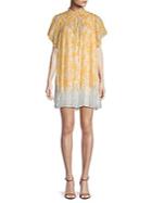 Free People Marigold Lace-hem Cotton Shift Dress