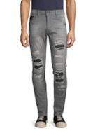 Rnt23 Ripped & Patch Slim Jeans