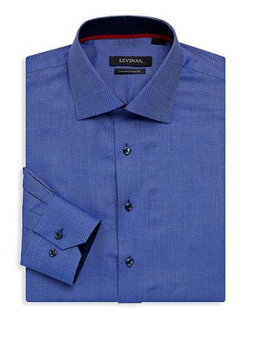 Levinas Contemporary-fit Patterned Dress Shirt