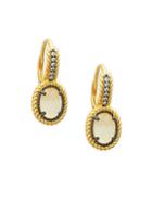 Freida Rothman Gilded Cable Oval Drop Earrings