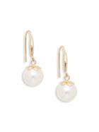 Belpearl 18k Yellow Gold & 9mm White Pearl Drop Earrings
