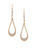 Diana M Jewels Diamond And 14k Rose Gold Teardrop Earrings