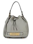 Moschino Logo Cinched Leather Crossbody Bag