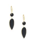 Saks Fifth Avenue 14k Gold & Black Onyx Drop Earrings