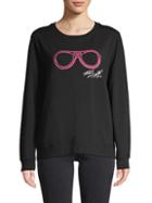 Karl Lagerfeld Paris Neon Sunglasses Graphic Sweatshirt