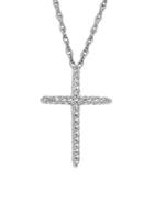 Saks Fifth Avenue 14kt. White Gold Diamond Cross Pendant Necklace