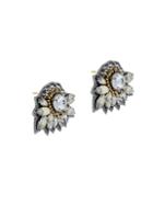 Saachi Goldtone & Crystal Handmade Stud Earrings