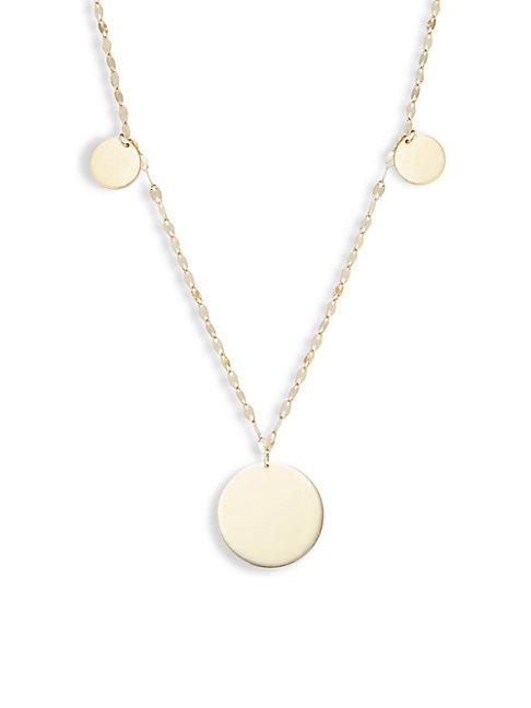 Lana Jewelry 14k Yellow Gold Disc Charm Necklace