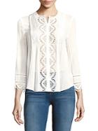 Rebecca Taylor Eyelet Embroidered Cotton Top