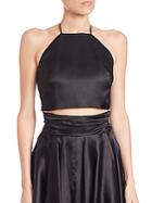 Milly Audrey Silk Organza Cropped Top
