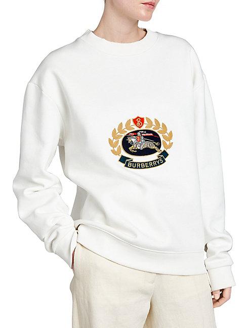 Burberry Fleece-lined Logo Embroidery Sweatshirt