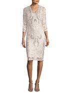 Js Collections Two-piece Lace Shawl And Cocktail Dress Set