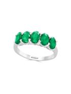 Effy Sterling Silver & Emerald Five-stone Ring