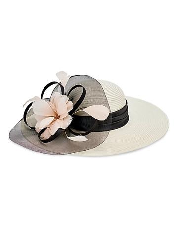 San Diego Hat Company Flower Tulle Dress Brim Hat