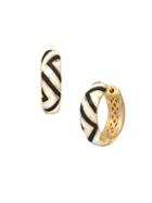 Gabi Rielle French Enamel 14k Gold Vermeil Huggie Earrings