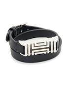 Tory Burch Stainless Steel & Leather Double-wrap Fitbit Bracelet