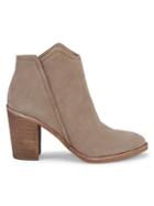 Dolce Vita Embossed-snakeskin Leather & Suede Pull-on Booties